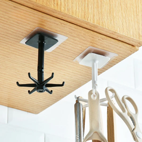 Versatile 360° Rotating Adhesive Wall Hook