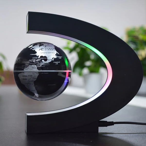 Illuminated Floating Globe with Magnetic Suspension