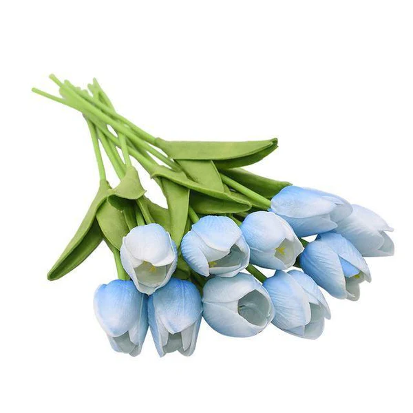 Vibrant 10-Pack Faux Tulip Blooms for Home Décor