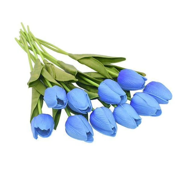 Vibrant 10-Pack Faux Tulip Blooms for Home Décor