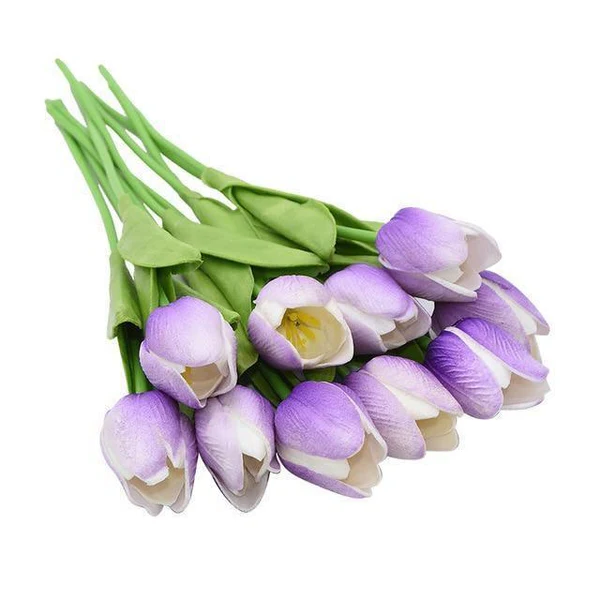 Vibrant 10-Pack Faux Tulip Blooms for Home Décor