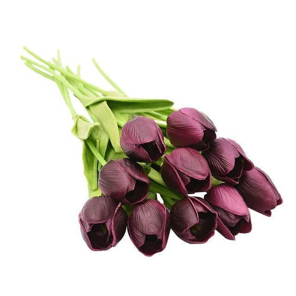 Vibrant 10-Pack Faux Tulip Blooms for Home Décor