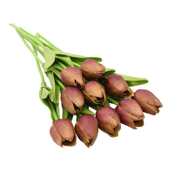 Vibrant 10-Pack Faux Tulip Blooms for Home Décor