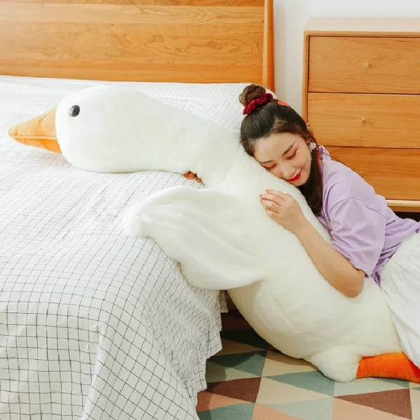 Cozy White Goose Plush Pillow for Ultimate Comfort