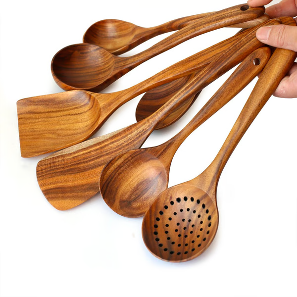 Artisan Teak Wood Cooking Utensils – Sustainable Kitchen Essentials