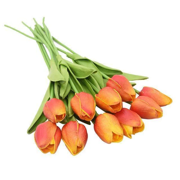 Vibrant 10-Pack Faux Tulip Blooms for Home Décor