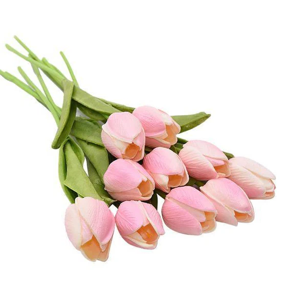 Vibrant 10-Pack Faux Tulip Blooms for Home Décor