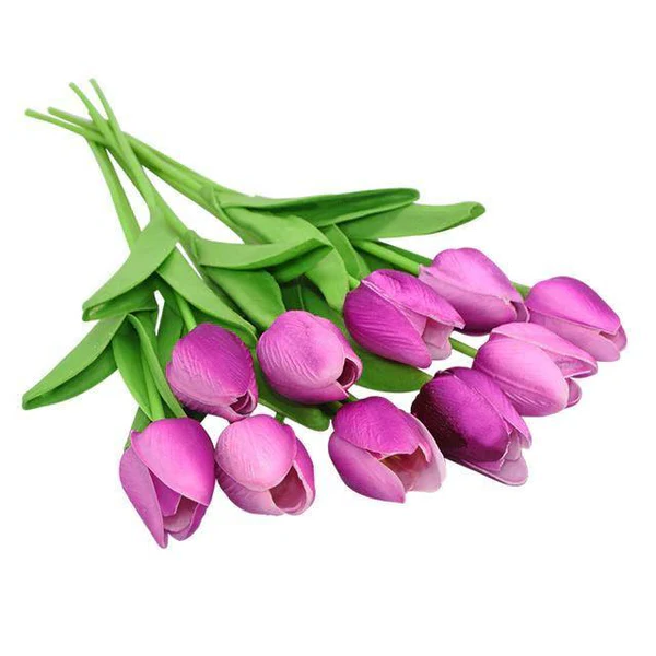Vibrant 10-Pack Faux Tulip Blooms for Home Décor