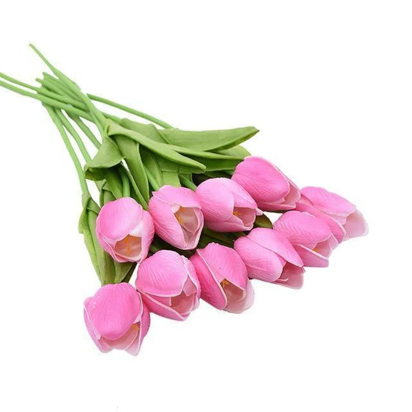 Vibrant 10-Pack Faux Tulip Blooms for Home Décor