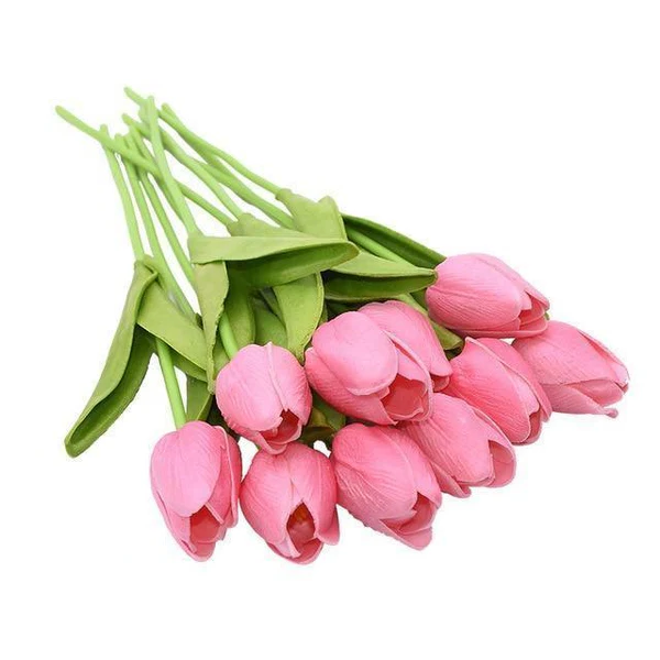 Vibrant 10-Pack Faux Tulip Blooms for Home Décor