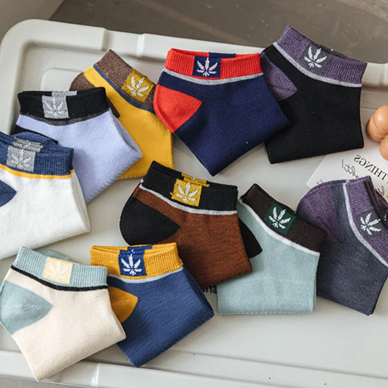 20 Pairs of Men's Colorful Low-Cut Cotton Ankle Socks