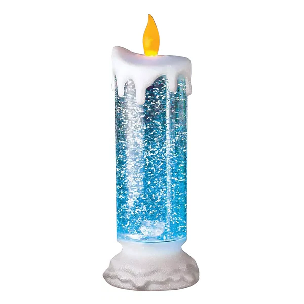 Enchanting Color-Changing LED Holiday Candle with Glitter