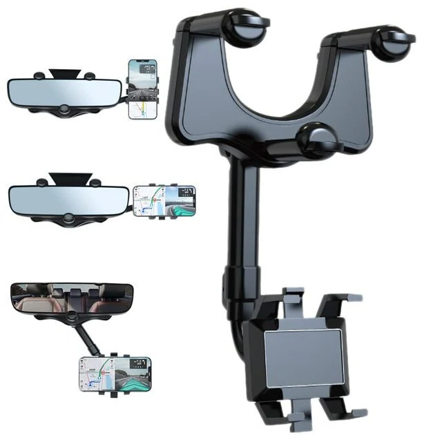 Versatile Car Phone Mount - 360° Adjustable Rearview Holder