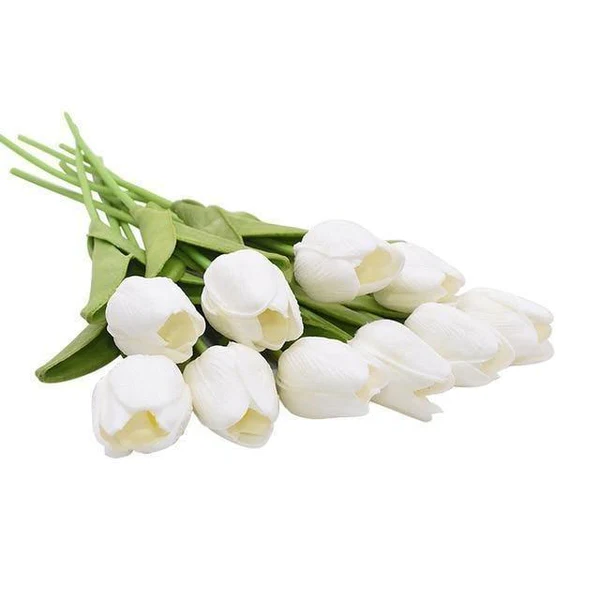 Vibrant 10-Pack Faux Tulip Blooms for Home Décor
