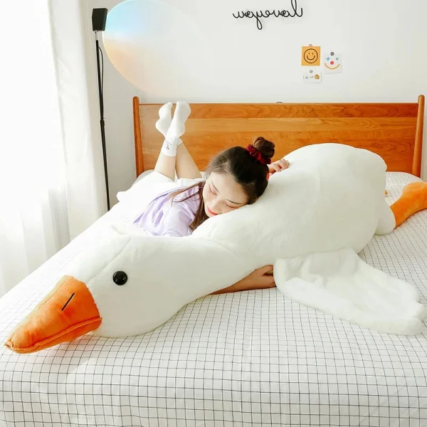 Cozy White Goose Plush Pillow for Ultimate Comfort