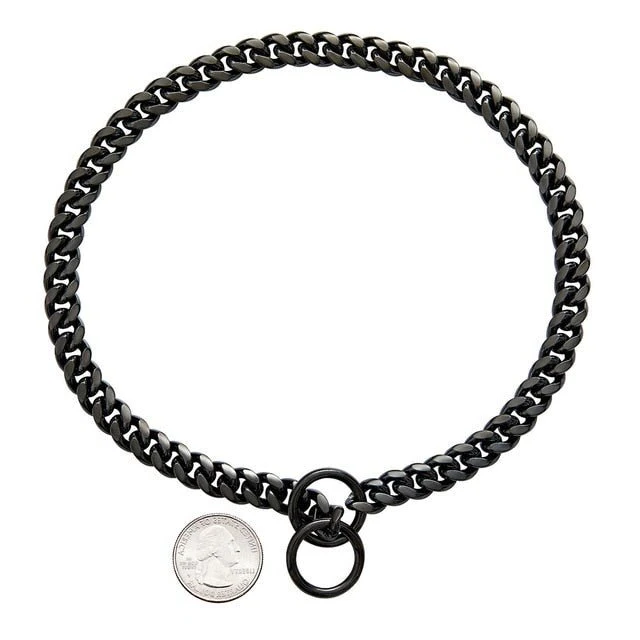 Durable Steel Dog Collar in Black & Gold Finish