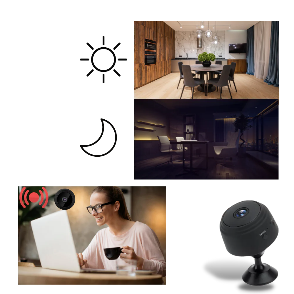 Compact Smart Security Camera with Night Vision