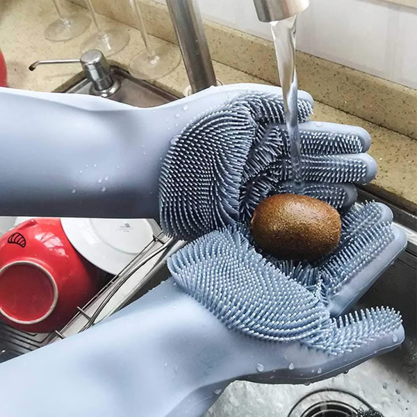 SmartScrub Silicone Cleaning Gloves - Reusable Dishwashing Essential
