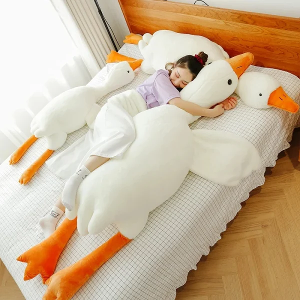 Cozy White Goose Plush Pillow for Ultimate Comfort
