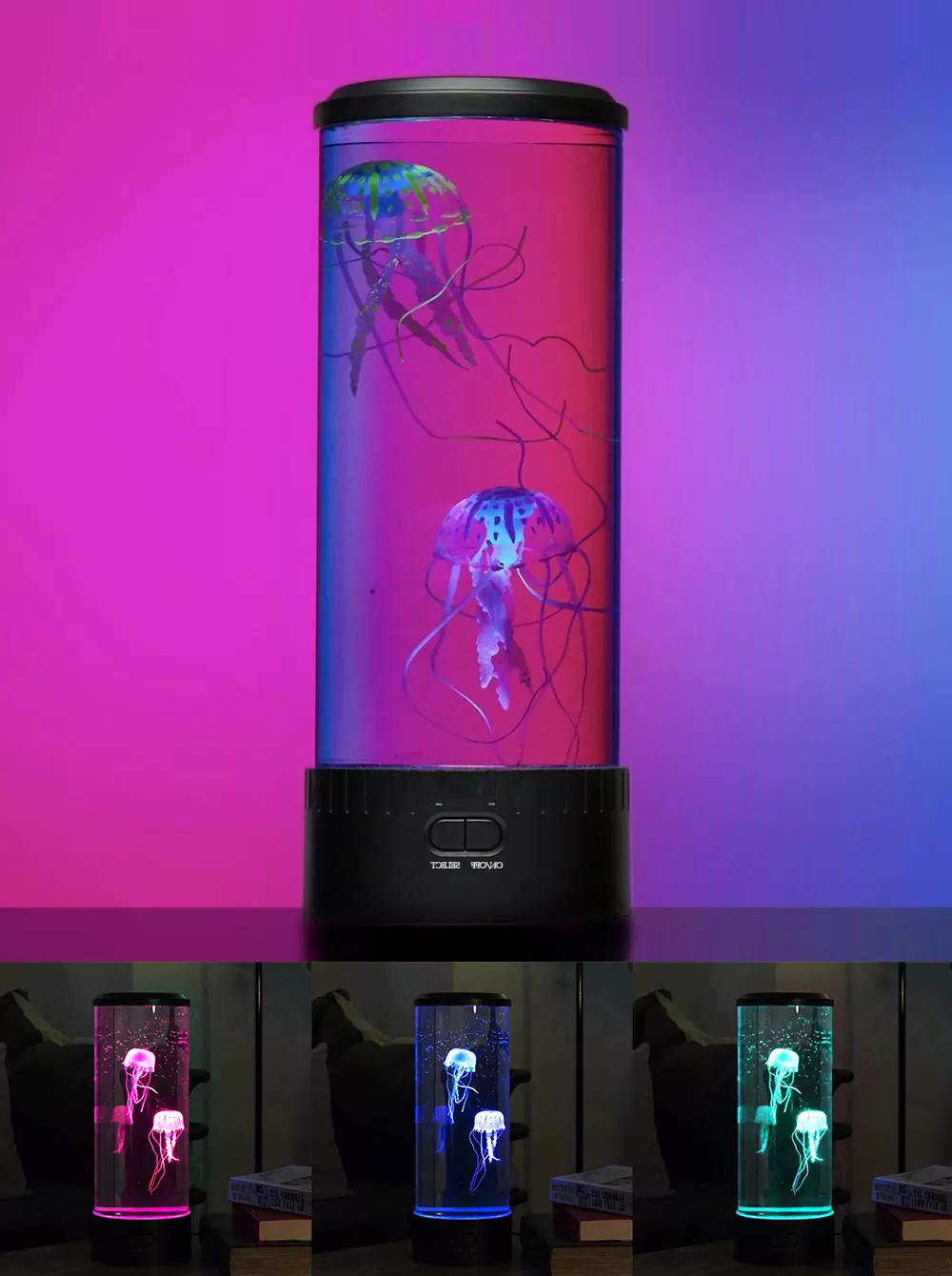 Mesmerizing Aquatic LED Mood Light with Color-Changing Jellyfish