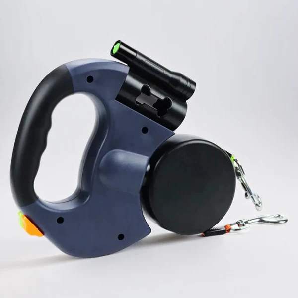 Smart Dual Leash with Built-in Light & Waste Bag Organizer
