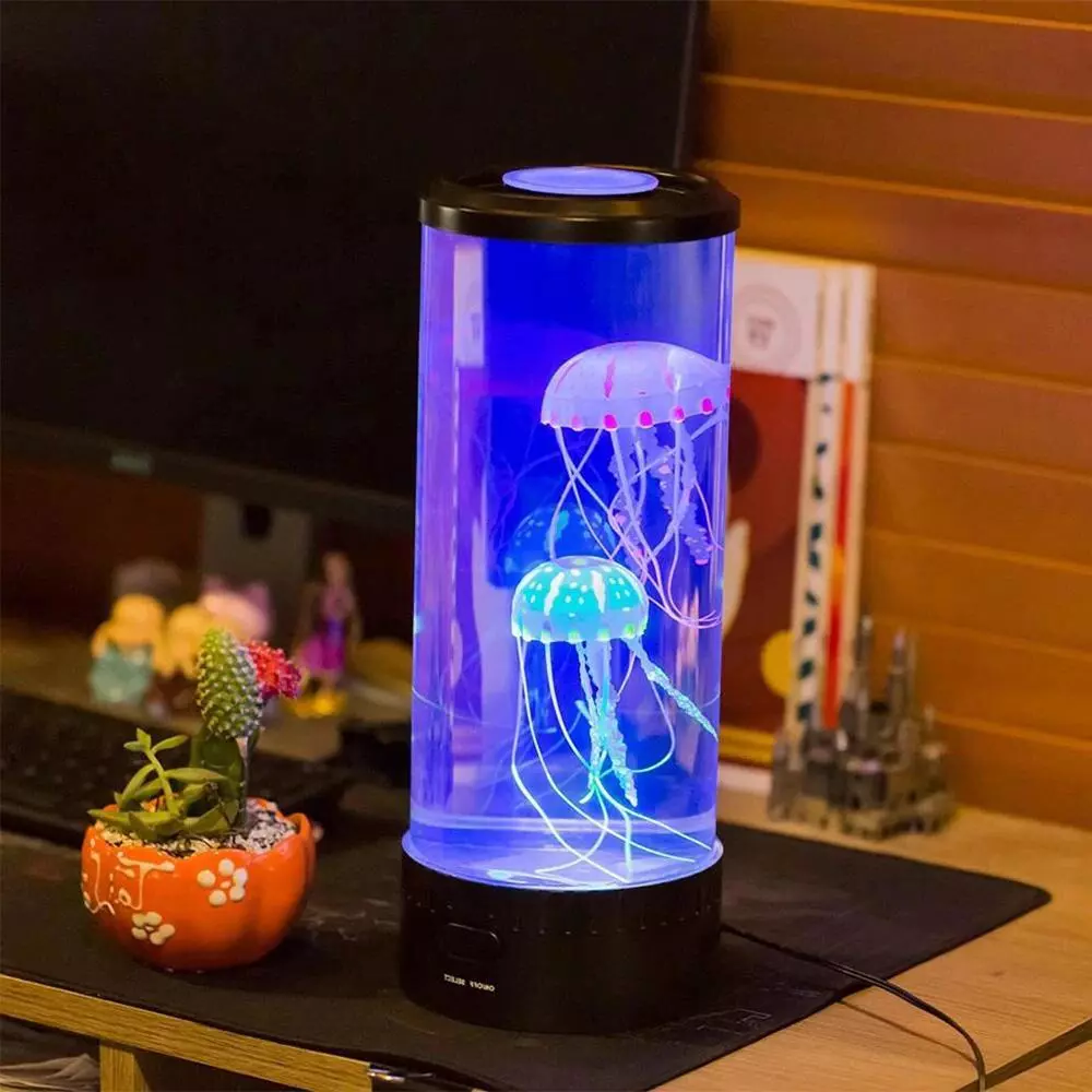 Mesmerizing Aquatic LED Mood Light with Color-Changing Jellyfish