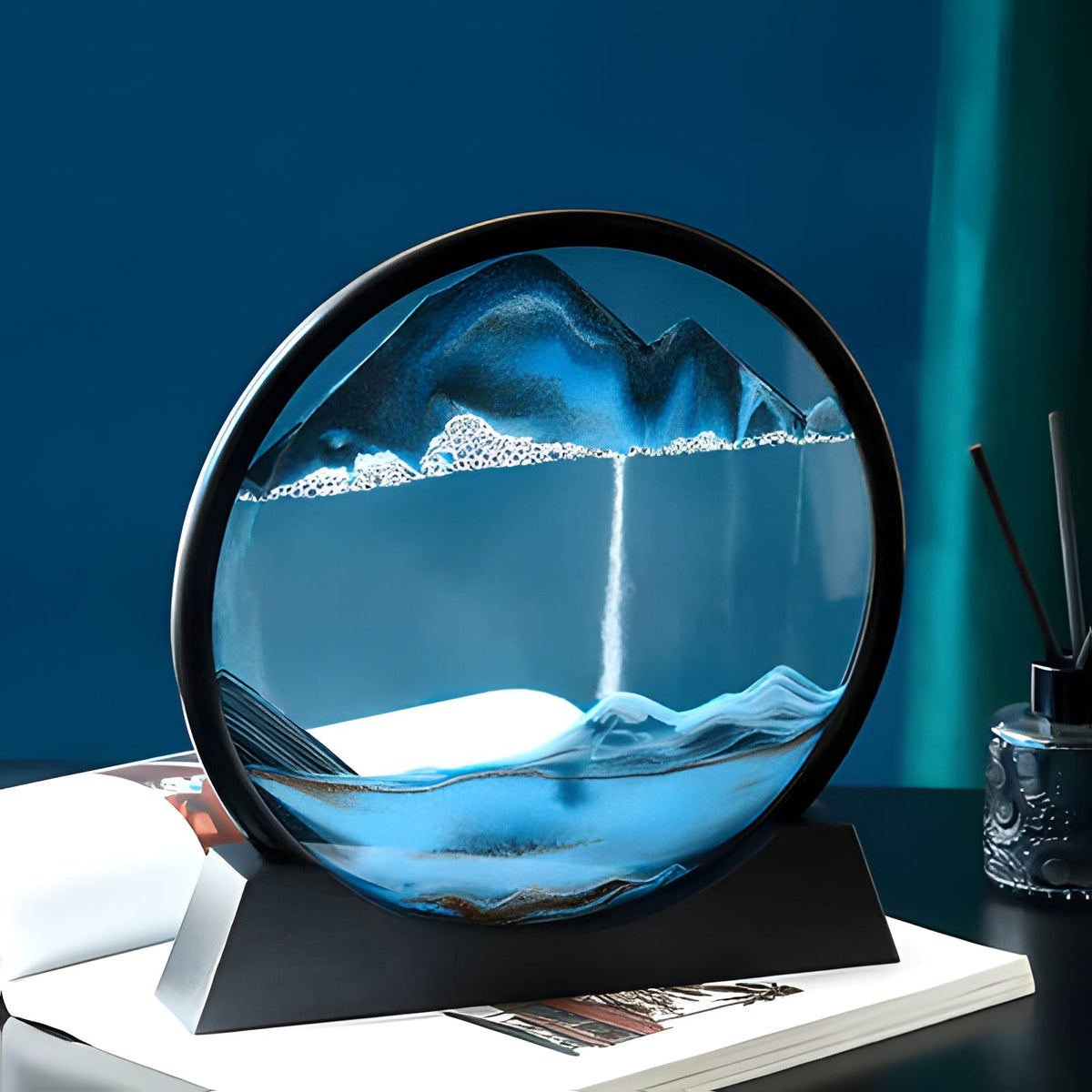 Dynamic Coastal Sand Art Display