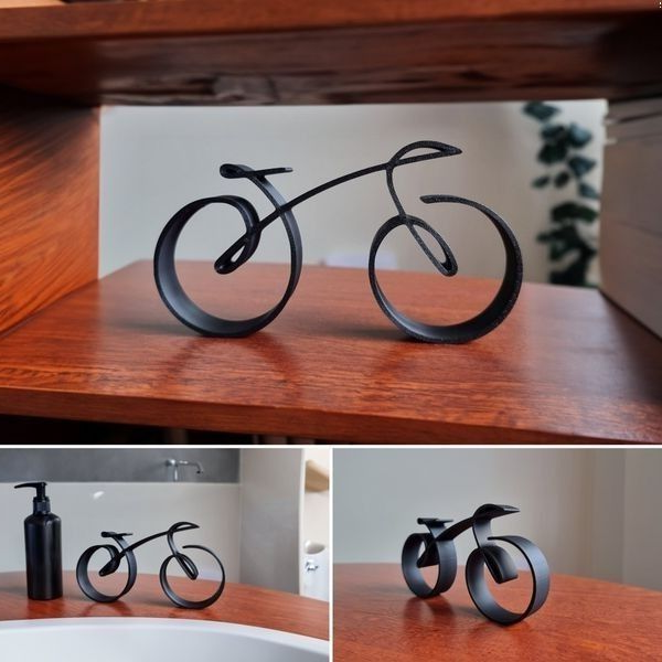 Sleek Bicycle Art Piece in Wireframe Design