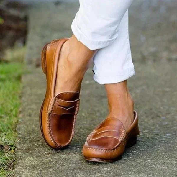 Chic Women’s Classic Low Heel Slip-On Loafers