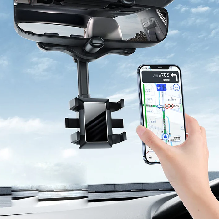 Versatile Car Phone Mount - 360° Adjustable Rearview Holder