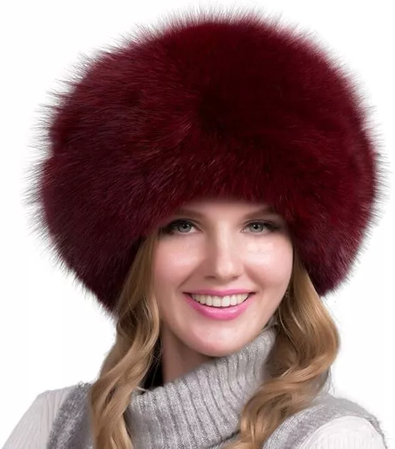 Luxurious Natural Fox Fur Winter Hat with Earmuffs