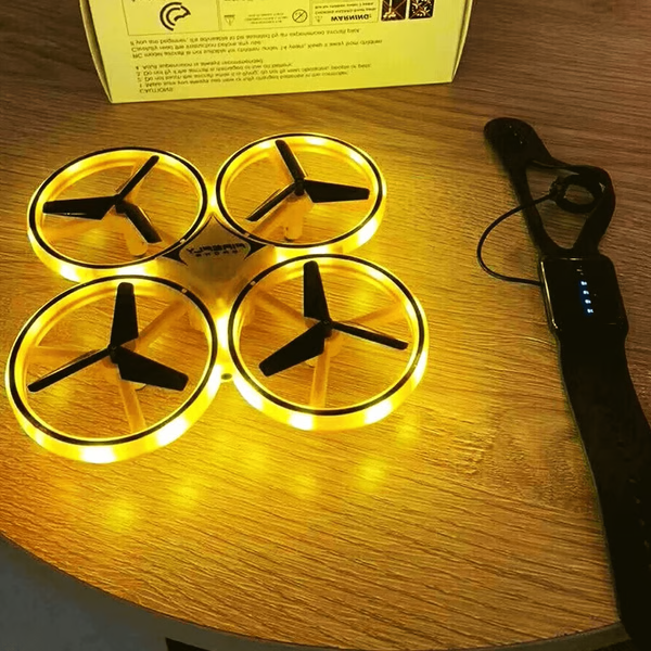 Gesture-Controlled Flying Drone with Colorful LED Lights