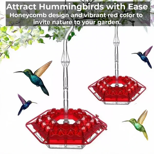 Weather-Resistant Hummingbird Feeder with 30 Nectar Ports