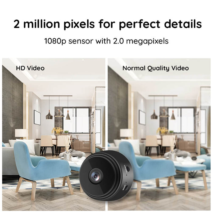 Compact HD Security Camera with Night Vision & WiFi
