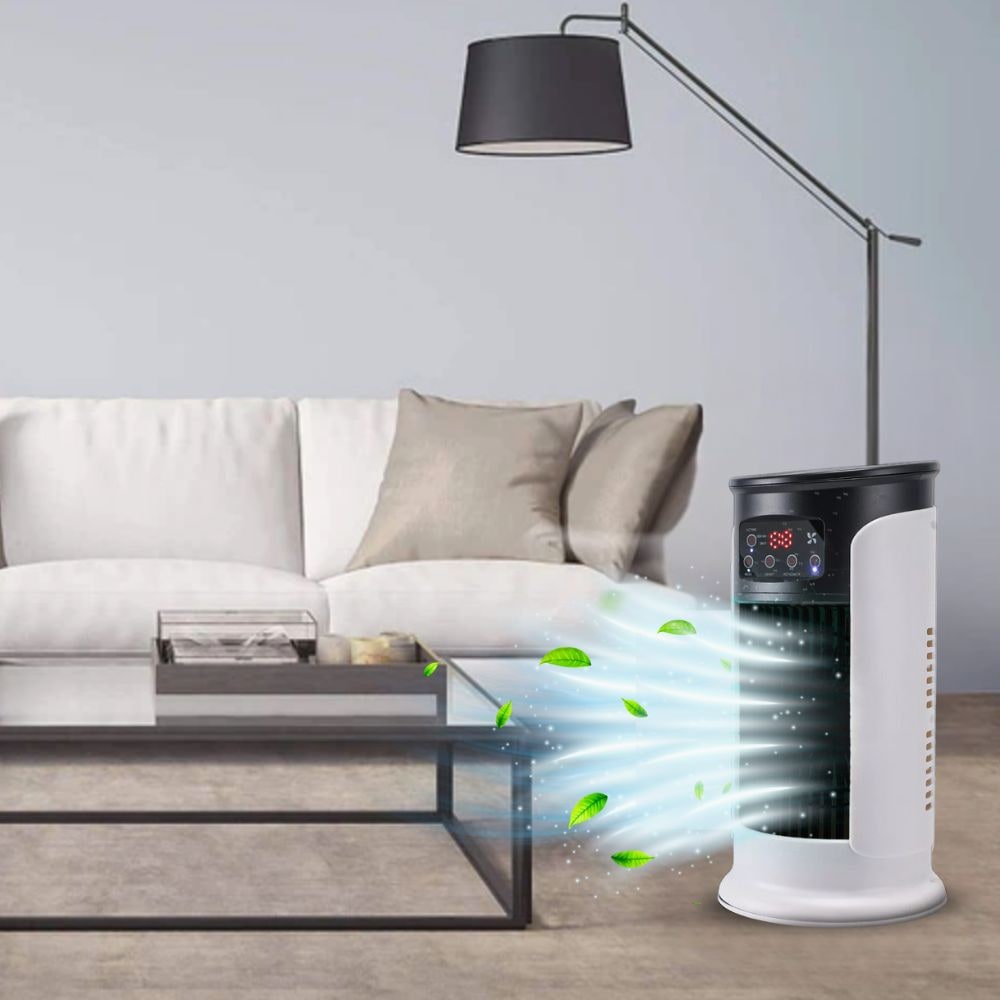Compact Tower Air Cooling Fan with Remote Control & Oscillation
