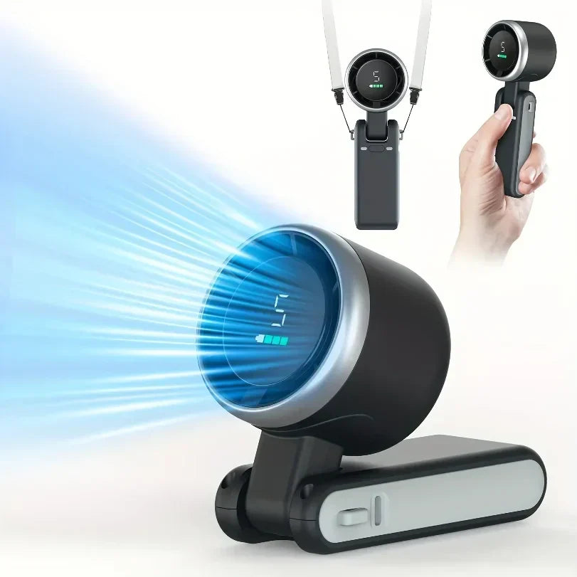 Versatile Travel Fan - Rechargeable Clip-On and Handheld Design