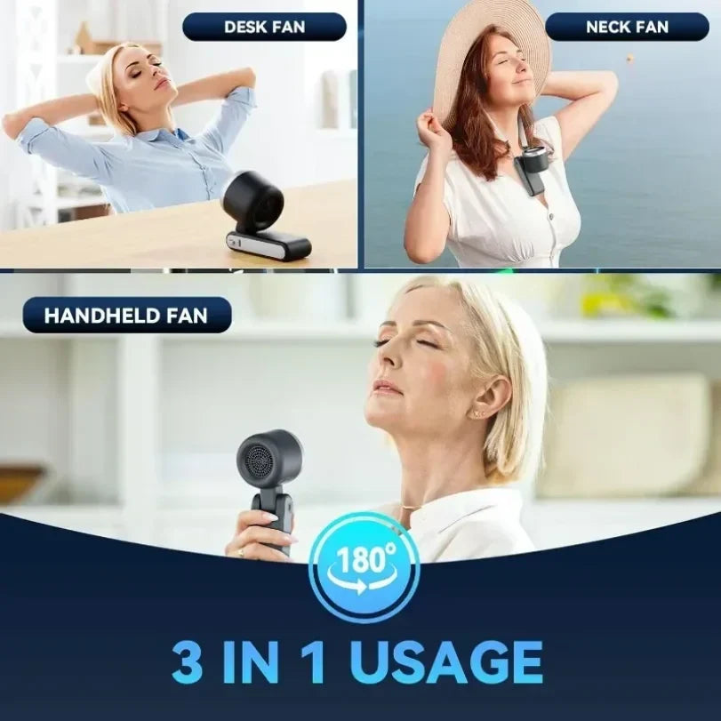 Versatile Travel Fan - Rechargeable Clip-On and Handheld Design