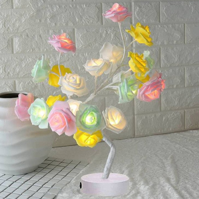 Light-Up Floral Tree - Decorative Rose Display
