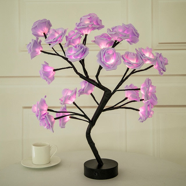 Light-Up Floral Tree - Decorative Rose Display