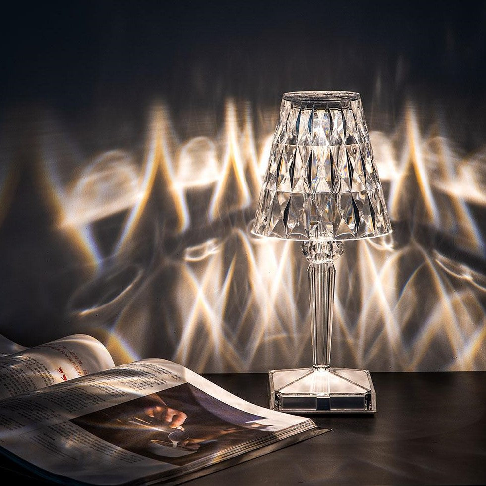 Touch-Controlled Crystal Lamp for Tables