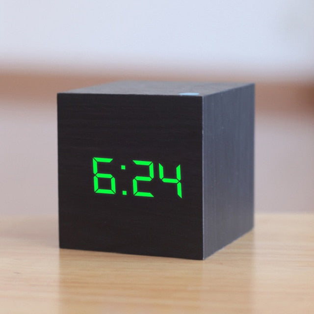 Cube-Shaped Digital Alarm Clock with LED Display