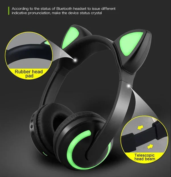 Charming Cat-Inspired Bluetooth Headphones