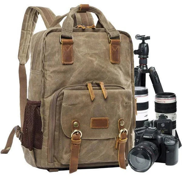 Durable Waterproof Canvas Camera Carrier Backpack