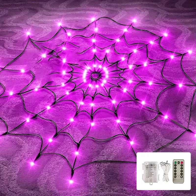 Illuminated Halloween Cobweb Decoration for Spooky Vibes