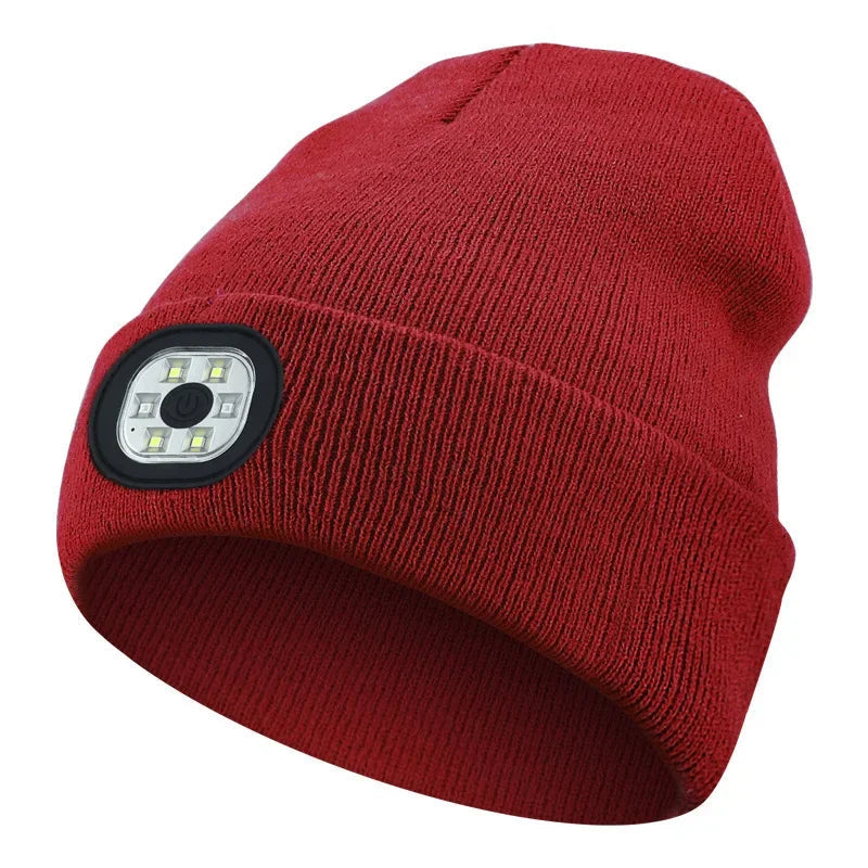Illuminated Winter Beanie with Rechargeable LED Lights