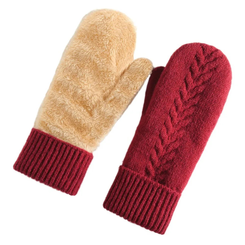 Cozy Double-Layered Fleece Winter Mittens for Ultimate Warmth