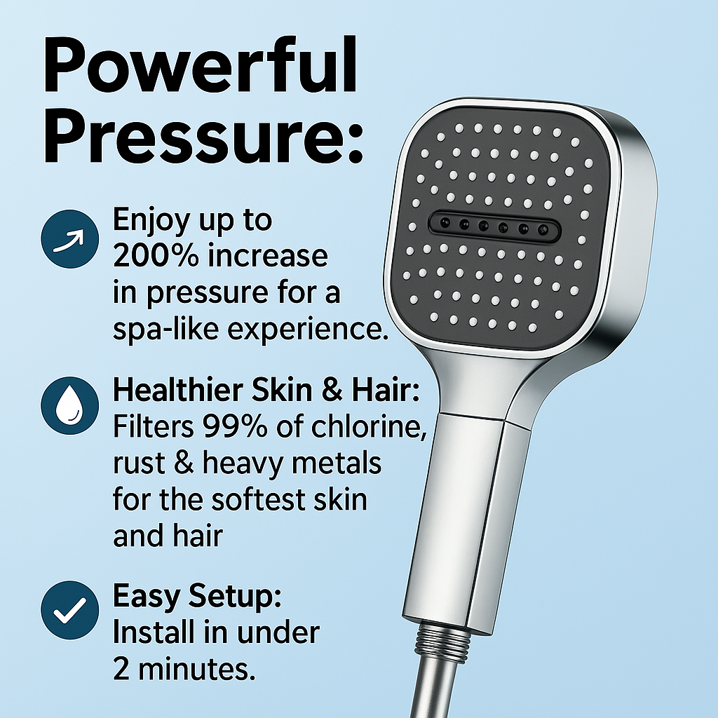 Powerful Showerhead with Enhanced Water Flow & Purification