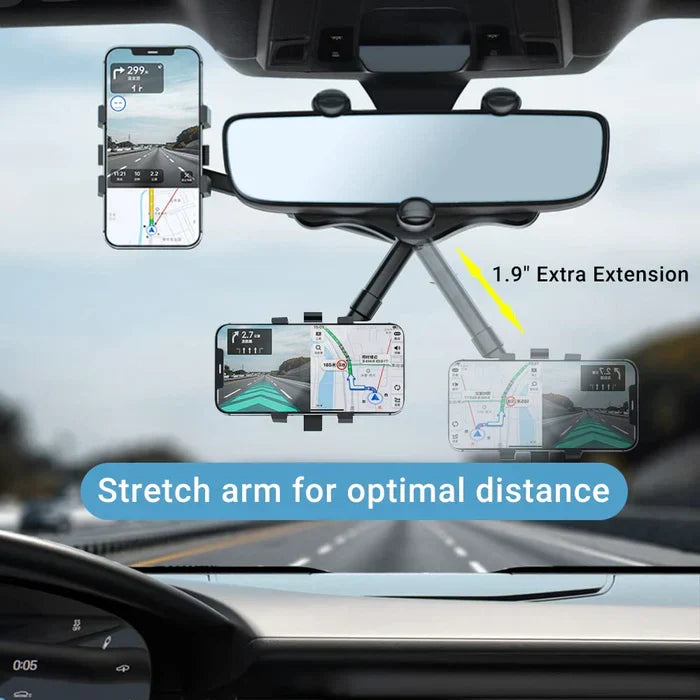 Versatile Car Phone Mount - 360° Adjustable Rearview Holder