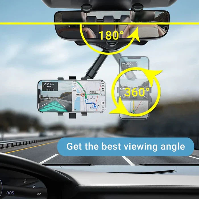 Versatile Car Phone Mount - 360° Adjustable Rearview Holder