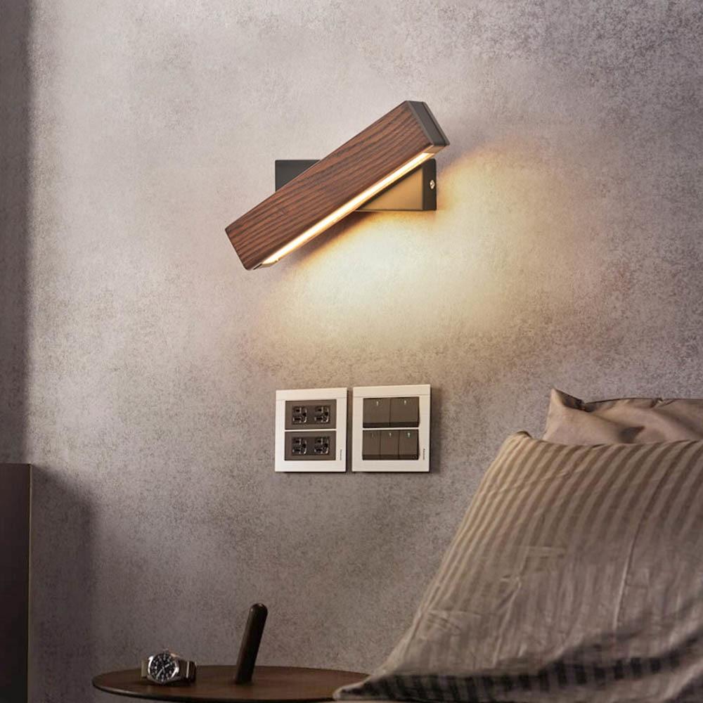 Rotating Twilight Pivot Wall Lamp – Wooden LED Light